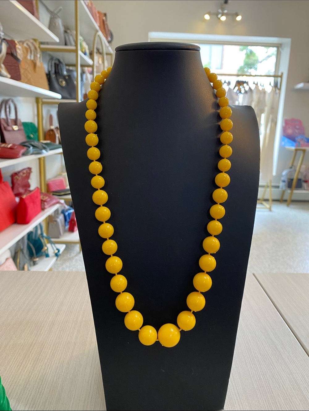 Yellow Beaded Statement Necklace - Women Jewelry - Picture 1 of 3